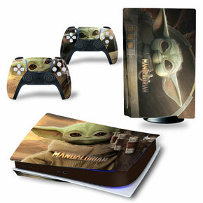 Disc Wrap PS5 Console & Controllers Skin Decal Vinyl Star Wars - Baby Yoda 7 Pic / Bundle Description Design 1