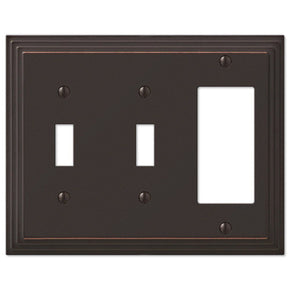 NEW Switch Plate GFI Outlet Cover Wall Rocker Oil Rubbed Bronze Finish / Style Combo Double Toggle Switch & Decora GFI Rocker Wal