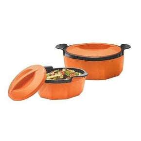 Milton Insulated 2-Piece Hot / Cold Casserole Set Food Storage Orange 2.5L, 1.5L