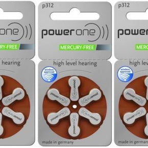 NEW 18 pcs Power One PowerOne Hearing Aid Batteries size P312 Expire 07 2024