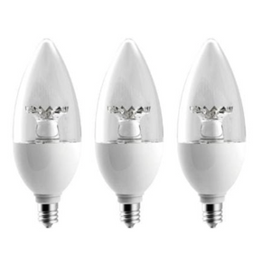 EcoSmart 60-Watt Equivalent B11 Dimmable LED Light Bulb, Daylight, Pack of 3