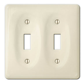CERAMIC BISCUIT DOUBLE (2) TOGGLE SWITCHPLATE WALLPLATE :: AMERELLE