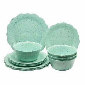 The Pioneer Woman Juliette 12-Piece Melamine Dinnerware Set, Teal  FREE SHIPPING