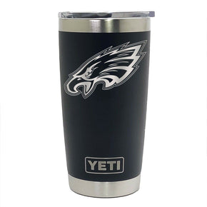 Philadelphia Eagles YETI Laser Engraved Colster, 20 or 30 oz. Black Tumbler / Type 20 oz. BLK - 1 side