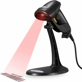 ESKY Handheld Barcode Scanner, Wired w/Adjustable Stand USB Laser for POS System