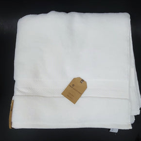 NEW ECOEXISTENCE WHITE SOLID SUPER FLUFFY COTTON BATH,HAND TOWEL OR 4 WASHCLOTHS / Shape BATH TOWEL