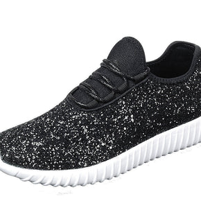 Size 5-11 Women Sequin Glitter Sneaker Tennis Lightweight Comfort Walking Shoes / Color Black / US Shoe Size (Women's) 11