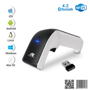 Wireless 2D Bluetooth Barcode Scanner: 3-in-1 Rechargeable 1D and 2D - QR Code