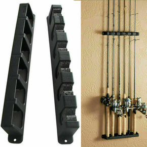 Vertical Fishing Rod Rack 6 Rods Holder Wall Mount Storage Pole Stand Durable