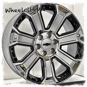22 inch black chrome 2016 GMC Denali OE replica wheels Chevy Silverado LTZ 6x5.5