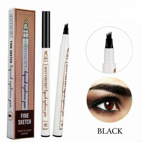Waterproof Microblading Eye Brow Eyeliner Eyebrow Pen Pencil Brush Makeup Tools / Colors Black