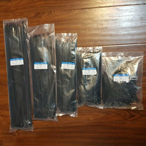 100 - 1000 pcs 4" to 24" USA INDUSTRIAL BLACK WIRE CABLE ZIP UV NYLON TIE WRAPS / Counts 10 / Length 24'' 7.6x600mm