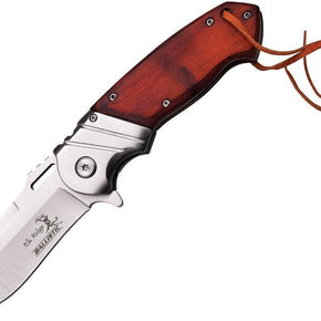 Elk Ridge Ballistic Folding Knife 3.5" Stainless Steel Blade Pakkawood Handle