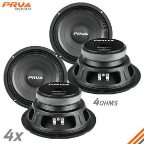 4x PRV Audio 8MB450-4 v2 Midbass Car Audio 8" Speakers 4 Ohm 8MB PRO 1800 Watts