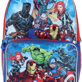 Little Boys School Large Backpack Lunch box Set Cartoon Book Bag Kids Children / Choose Avengers