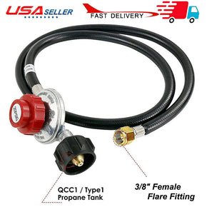 4FT 20PSI Adjustable Propane Tank Regulator Hose Gas Grill Burner Heater Stove