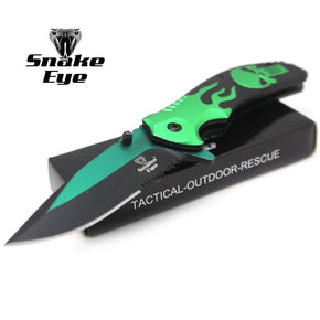 Snake Eye Tactical Fantasy Two Tone Punisher Skull Spring Action Assisted Knife