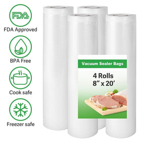 Vacuum Sealer Bags 4-8"x20' Rolls Food Magic Seal Storage Bag