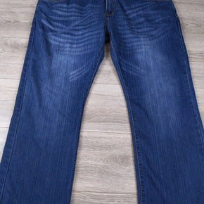 Indigo Alpha Men's 44X30 Classic Stretch Straight Fit Blue Denim Jeans