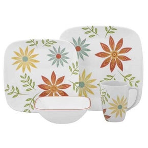 New Corelle Happy Days 16 Piece Dinnerware Set Service for 4