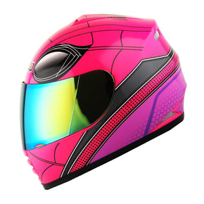 WOW DOT Motorcycle Youth Full Face Helmet Kids Bike Spider Black Green Pink Red / Helmet Color Spider Pink / Helmet Size L