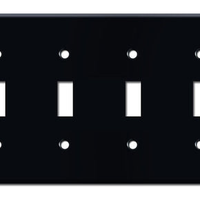 Matte Black Electrical Metal Wall Plate Covers Switch Plates & Outlet Covers / Type Four Toggle