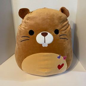 Large Squishmallows 16" Chip the Beaver Plush Limited Edition Valentine's