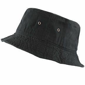 ORIGINAL NEWHATTAN MEN & WOMEN'S 100% COTTON FISHING BUCKET HAT CAP  - S/M L/XL / Color Black / Size L/XL