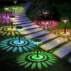 Bright Solar Pathway Lights 8 Pack,Color Changing+Warm White LED Solar Lights