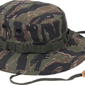 Tiger Stripe Camouflage Military Wide Brim Boonie Hat / Sizes Large (7.5")