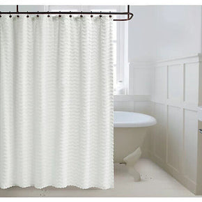 Bee & Willow Home Wave Chenille 72-Inch x 72-Inch Fabric Shower Curtain in White