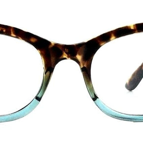 Cat Eye"Ombre" Women Eyeglasses Tortoise Two Tone Gradient Shadz GAFAS Blue Lens / Frame Color Tortoise Turquoise