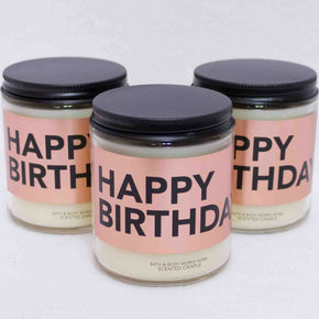 Bath & Body Works HAPPY BIRTHDAY Vanilla Buttercream Frosting 7 oz Candle X3