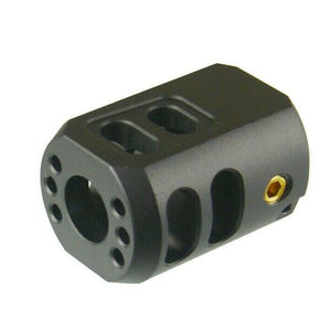 Black 9/16x24 TPI Muzzle Brake Compensator for .40 TPI - Aluminum Anodized