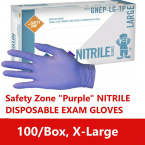 100 Blue NITRILE BLUE DISPOSABLE GLOVES 4 MIL, MEDICAL EXAM LATEX, POWDER FREE / Color Nitrile Blue / Glove Size X-Large