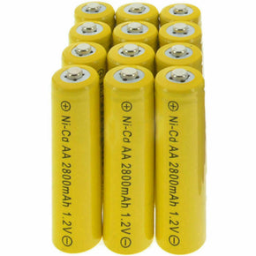 Lot AA Rechargeable Battery NiCd 2800mAh 1.2v for Garden Solar Ni-Cd Light LED / QTY 12pcs