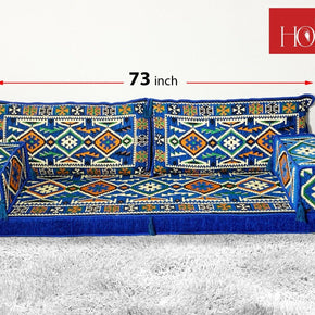 Turkish-Arabic Floor Seating, Sofa, Oriental Majlis, Cushion, Kilim, Traditional / Model 1 Set Covers + Foam