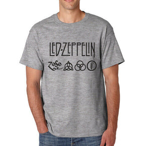 LED ZEPPELIN T-Shirt Classic Rock Band on S-6XL Gildan Cotton Tee / Color Grey Heather / Size M