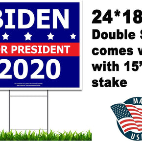 Joe Biden for President 2020 Political Campaign Yard Sign Large 24x18 with stake