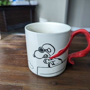 NEW PEANUTS Snoopy Ace Pilot Red Scarf Handle Hallmark Mug Coffee Cup