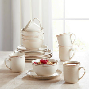Better Homes & Gardens Classic Cream Stoneware 16-Piece Dinnerware Set