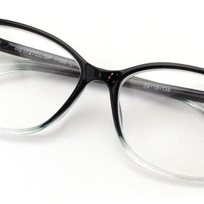 Women Fashion Reading Glasses - Stylish 2 Tone Clear Lens Reader / Frame Color Black Clear / Strength +1.25 strength