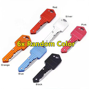 Portable Outdoor Survival Pocket Folding Key Shape Mini Key Chain Knife Camping / Colors 6x Random Color