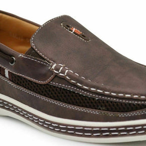 New Mens Slip On Boat Shoes Driving Moccasins Slip On Loafers  Tan Navy Brown / Color Brown / US Shoe Size (Men's) 12