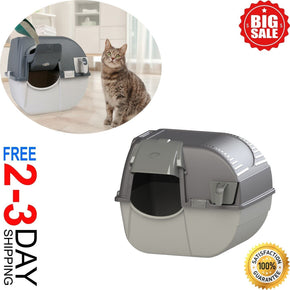 Large Cat Self Cleaning Litter Box Pet Kitty Easy To Clean Blue Omega Paw New!