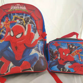 Little Boys School Large Backpack Lunch box Set Cartoon Book Bag Kids Children / Choose Spiderman 3