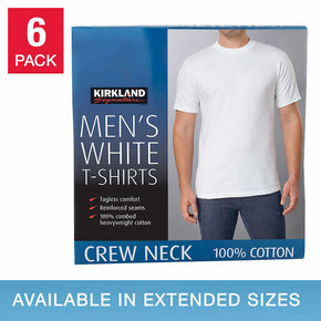 Kirkland Signature Men's Crew Neck T-shit 6-Pack / Color White / Size XL / Size Type Regular