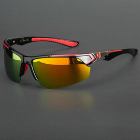 Polarized HD Sport Wrap Men Cycling Golf Ski Sunglasses Fishing Driving Glasses / Color Fire