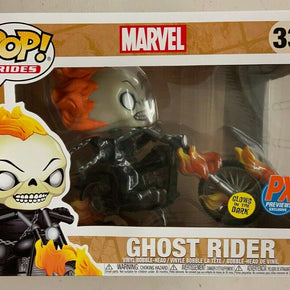 Funko Pop Rides Marvel Ghost Rider w/ Motorcycle #33 GITD PX Exclusive NIB