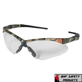 KLEENGUARD NEMESIS SAFETY GLASSES SUNGLASSES SPORT WORK EYEWEAR Z87+ / Color 22608- Camo Frame/Clear AF Lens / Pack Size 12 Pair